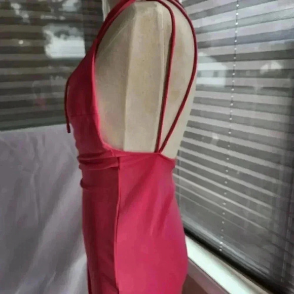 The Andamane Irina Draped Midi Dress in Coral Pink, Sz 42/ US 10/12 Homecoming - Picture 2 of 6